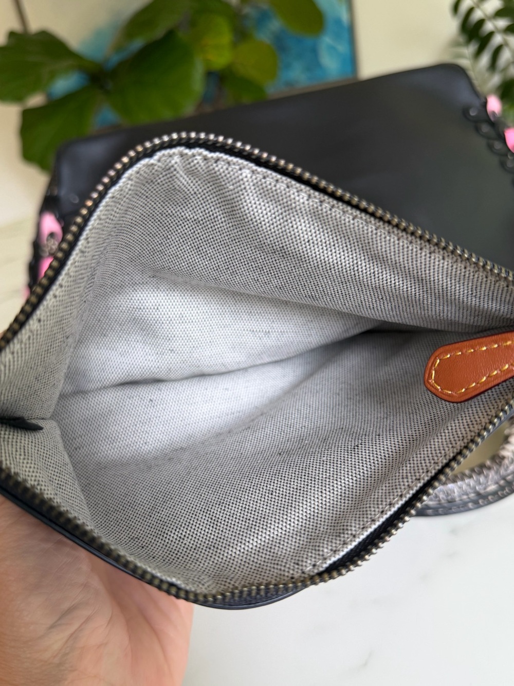 1941 Rogue Tote With Snakeskin Coach Link Detail Pink Black Leather Bag 86919 - Picture 11 of 14